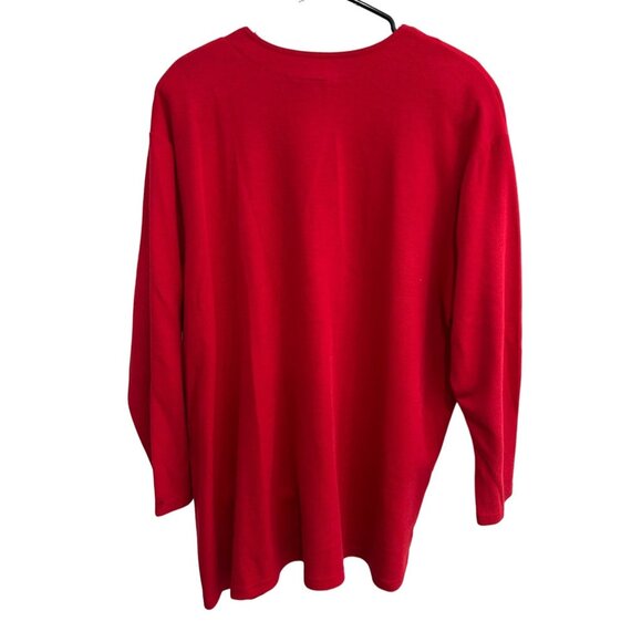 Vintage All Hours Womens Red Cardigan Sweater Button Detail Size Sz XL - Picture 2 of 7